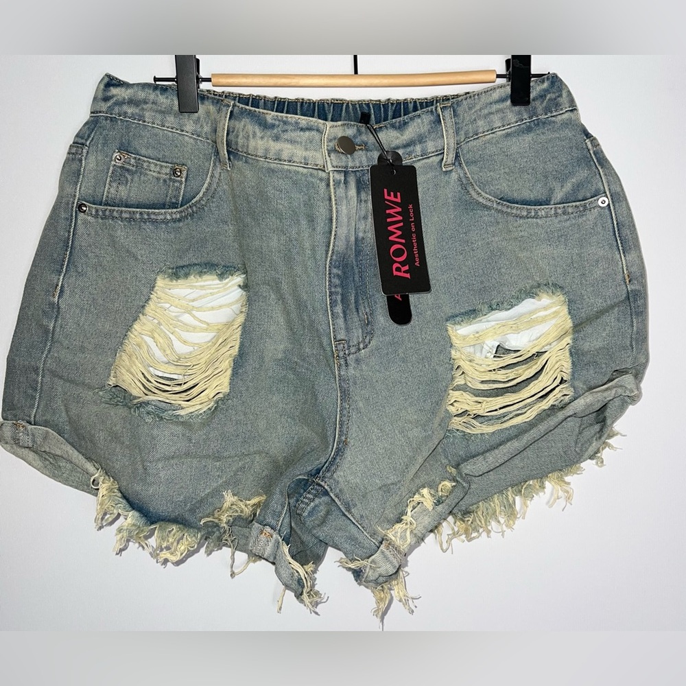 Jean Shorts High-Waisted Distressed, 1XL
